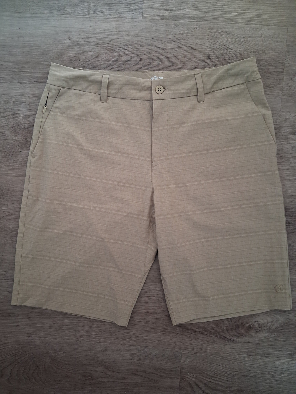 Hang Ten Men's Hybrid Khaki Flat Front Shorts Size 34
